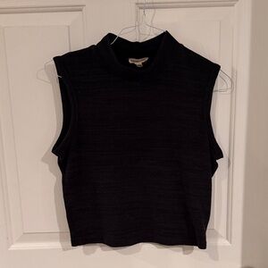 Cotton Candy Black Sleeveless Mock Neck Tank